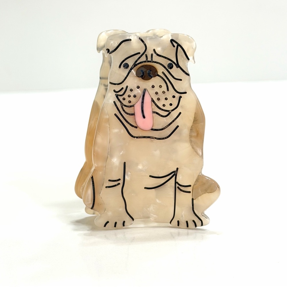 🍋2/$30 New Anthropologie English Bulldog Acrylic Hair Claw / Clip